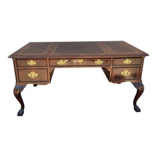 1970's Leather Top Desk For Sale