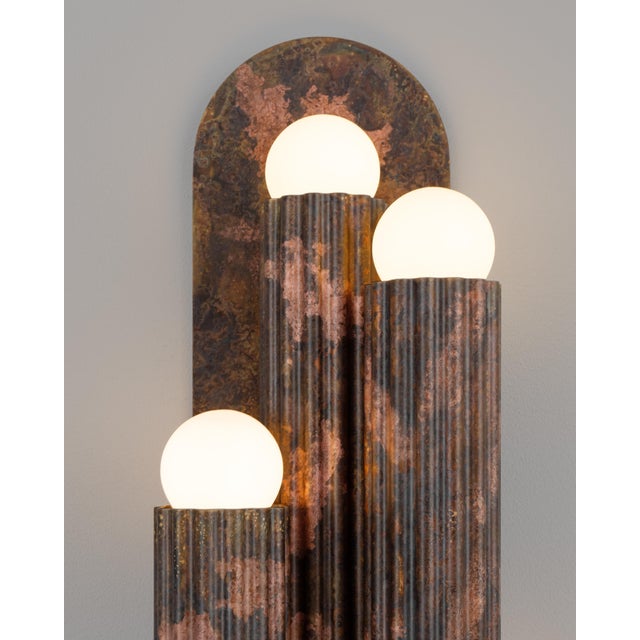 Brown Vesta Wall Sconce Triple 2 For Sale - Image 8 of 18