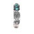 6.5" 1930's Heavily stamped whirling log silver turquoise row cuff bracelet For Sale - Image 4 of 10