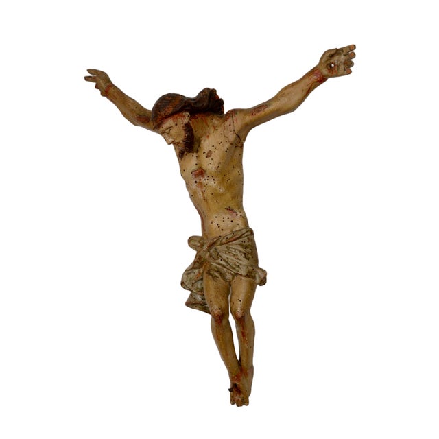 Italian Artist, Corpus Christi Sculpture, 1800s, Polychrome Wood, in Good conditions. Designed before 1890