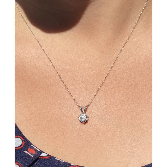 The Knights Ferry: Buttercup Solitaire Natural Diamond Necklace For Sale - Image 4 of 4