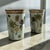 Set of two porcelain cups or small decorative vessels by french ceramic artist fabienne jouvin. the pieces feature hand-...