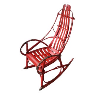 1920's Amish Red Painted Rocking Chair For Sale