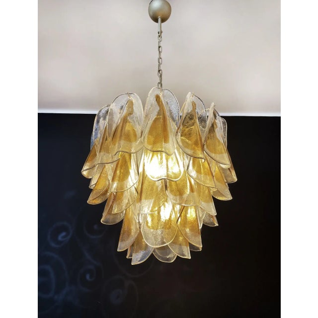 Italian Murano Chandelier Amber Glass – 41 “Swallows” Amber Glass For Sale - Image 12 of 12