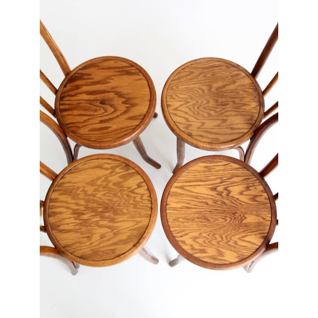 Set of Four Antique Great Northern Bentwood Dining Chairs For Sale - Image 6 of 15