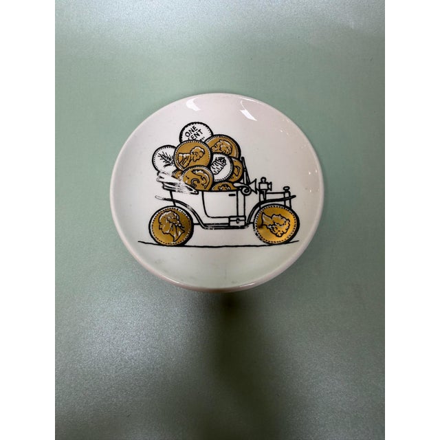 Piero Fornasetti Porcelain Coasters, Set of Eight - Commissioned by Bianca Unione Milan 1970 For Sale In Baltimore - Image 6 of 11