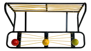 Wall Mounted Coat Rack Scoubidou and Wooden Balls, 1950s