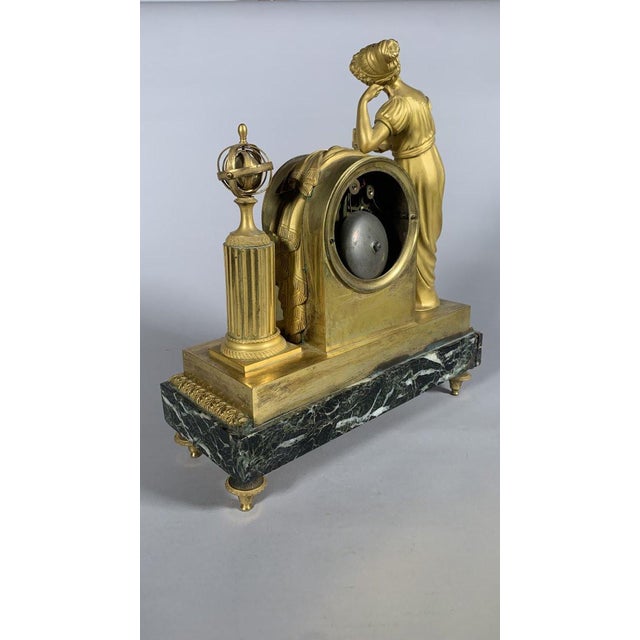 19th Century Empire or Directoire period clock depicting a woman reading, 19th century For Sale - Image 5 of 9