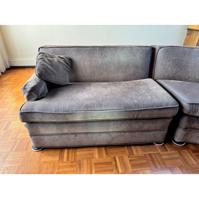 Mid-Century Modern Mid Century Modern Serpentine 2 Piece Sectional Sofa For Sale - Image 3 of 8