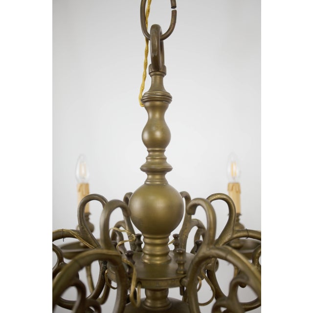 Gold Antique Flemish Bronze Chandelier, 1800 For Sale - Image 8 of 9