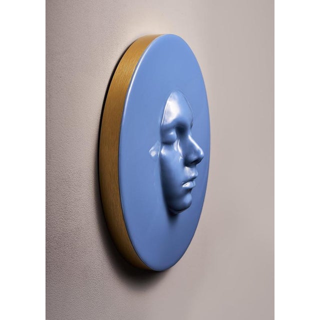 Set Of 5 Out Of Office Wall Sculptures by Corine Vanvoorbergen Dimensions: Ø 30 cm Materials: Brass, wood, crystal glass &...