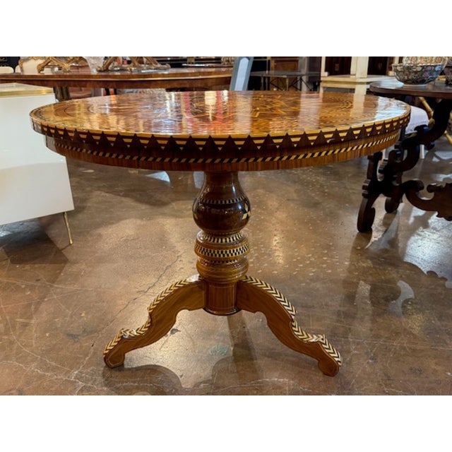 Traditional Mid 20th Century Italian Inlaid Sorrento Table For Sale - Image 3 of 6