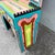 Black Vintage Memohis Style Hand Painted Vanity Desk With Chair and Mirror by Pia Cyrulnik For Sale - Image 8 of 12