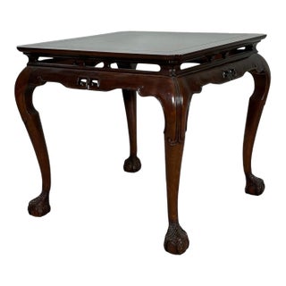 Vintage Drexel Heritage Ming Treasure Burlwood Asian Modern Side Table For Sale