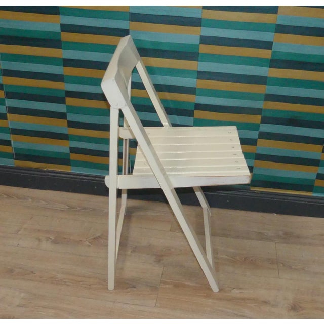 Vintage White Trieste Folding Chair attributed to Aldo Jacober for Bazzani, 1960s For Sale - Image 4 of 10