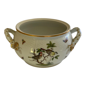 Herend Rothschild Bird Round Soup Tureen Base W/Handles Porcelain 19/Ro Made in Hungary
