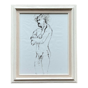 Vintage Boho Original Ink Sketch on Paper