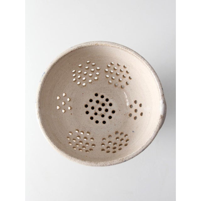 Vintage Handmade Studio Pottery Colander For Sale - Image 12 of 15