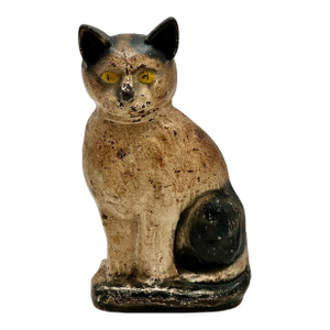 Very Rare Model Vintage 1930s "Wedge" Type Cast Iron Sitting Cat Doorstop by Spencer Guillford