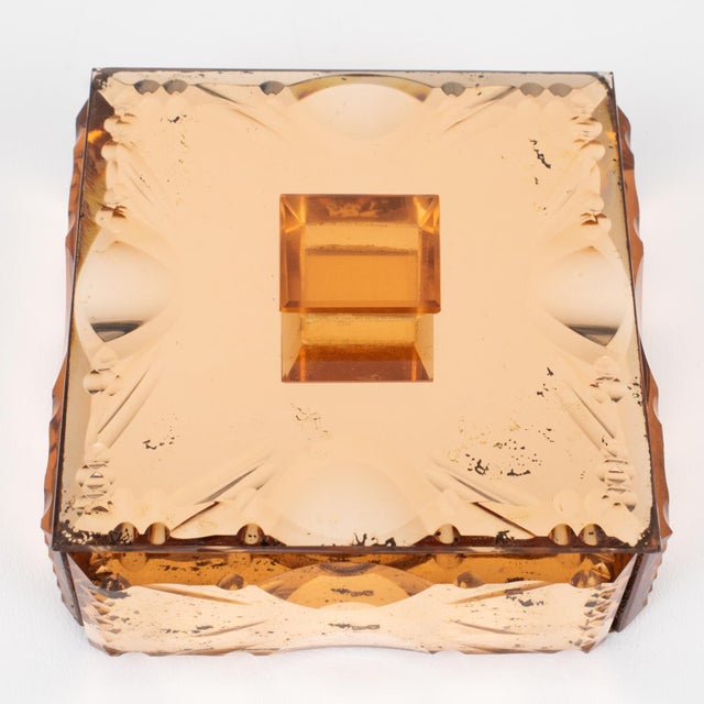 Pink Peach Mirrored Glass Decorative Box, France 1940s For Sale - Image 11 of 12