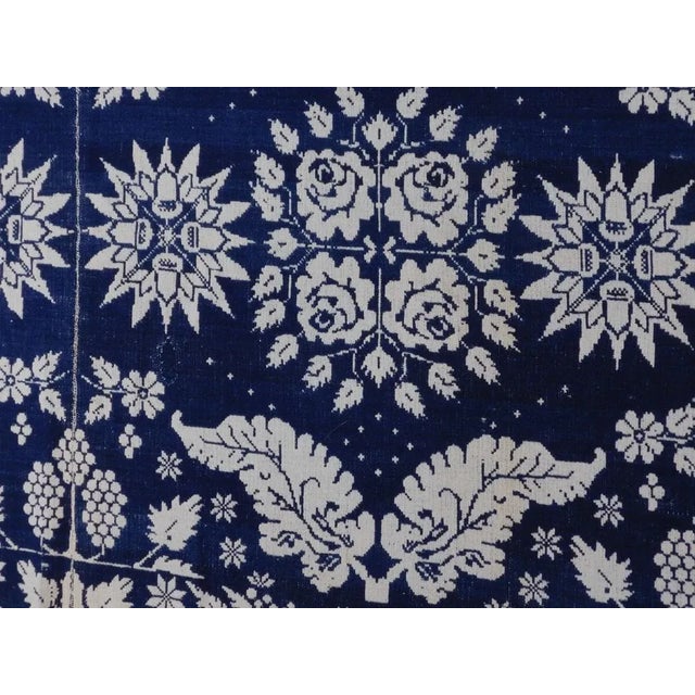 GORGEOUS AMERICAN JACQUARD COVERLET DATED 1854 DIMENSIONS About 90" x 74" DESCRIPTION Beautiful woven jacquard coverlet by...
