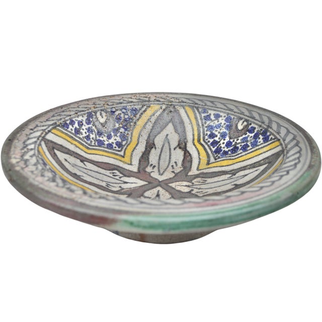 Early 20th Century Early 20th Century Handmade Afro-Moresque Colorful Ceramic Decorative Bowl For Sale - Image 5 of 10
