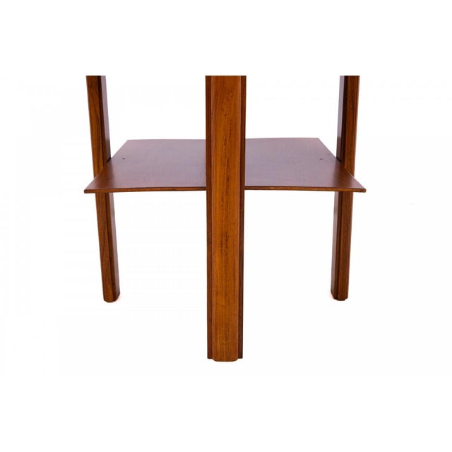 Wood Art Deco Table with Wine-Themed Marquetry, Poland, 1930s For Sale - Image 7 of 9