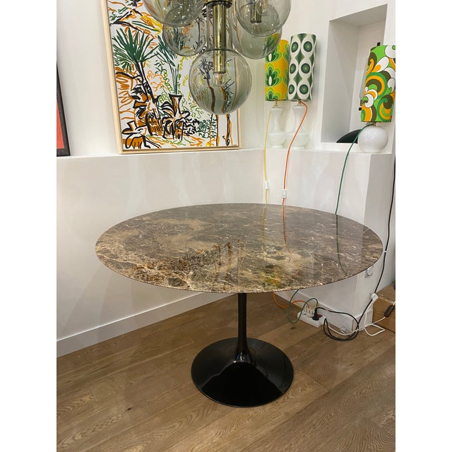 Eero Saarinen Emperor Marble Tulip Table by Eero Saarinen for Knoll International, 1980s For Sale - Image 4 of 9