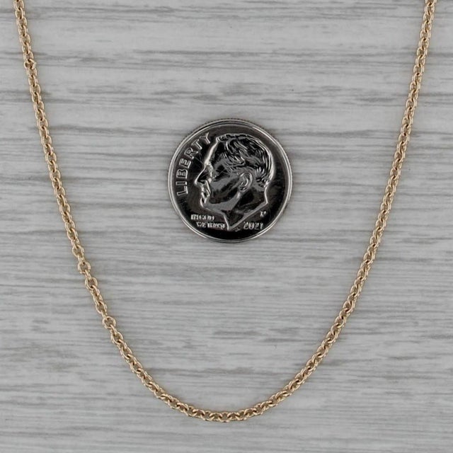 Metal: 14k Yellow Gold Weight: 4.1 Grams Stamps: 14k Chain Style: Cable Closure: Lobster Clasp Length: 18" Width: 1.6 mm
