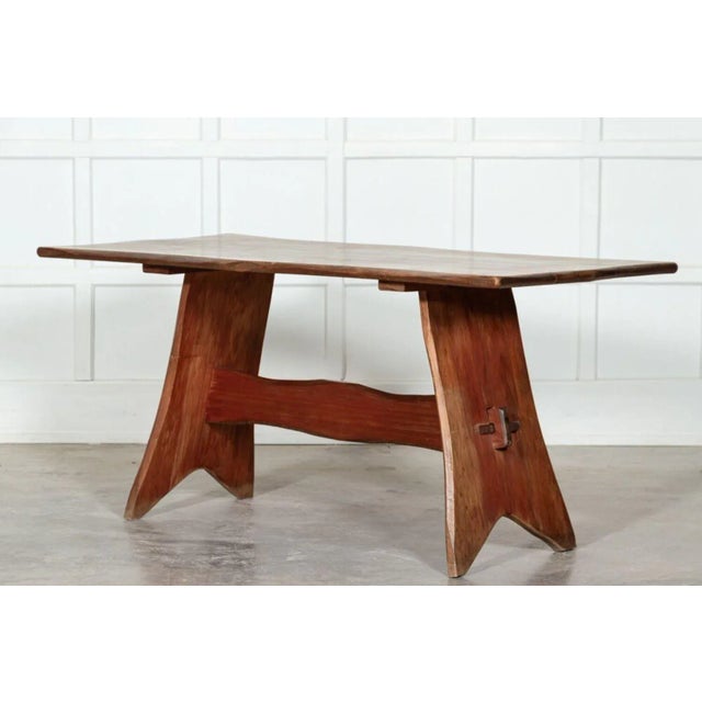 Mid-Century English Carved Fruitwood Refectory Desk, 1960s For Sale - Image 3 of 13