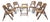 MCM British Colonial Style Bamboo Folding Chairs With 2 Side Tables For Sale