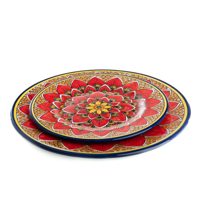 Dinnerware Plate Red Peacock Design, Geribi For Sale In San Francisco - Image 6 of 8