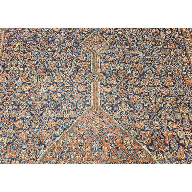 19th Century 19th Century Persian Farahan Gallery Rug, Hand-Knotted Wool, Herati Geometric Pattern, Navy & ivory, 7x19 For Sale - Image 5 of 18