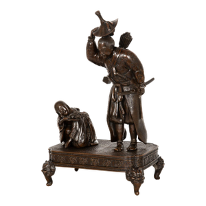 Japanese Meiji Period Bronze Okimono Sculpture of a Samurai, 19th Century