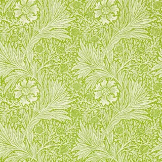 Morris & Co Marigold Wallpaper in Sap Green - a Sample For Sale
