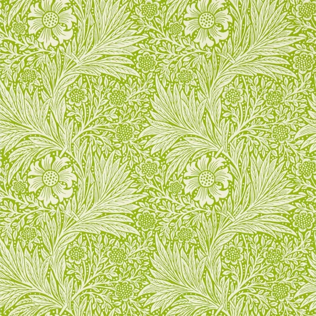 Morris & Co Marigold Wallpaper in Sap Green - a Sample For Sale