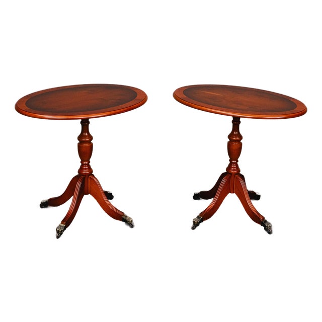 English Style Side Tables in Mahogany, Set of 2 For Sale