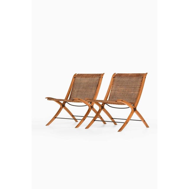 Easy Chairs in Beech and Rattan by Peter Hvidt, 1959, Set of 2 For Sale - Image 6 of 12