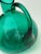 Mid-Century Modern Art Glass Pitcher: 1950s Mid Century Emerald / Teal Glass Crackle Vase or Pitcher - Medium Sized For Sale - Image 3 of 7