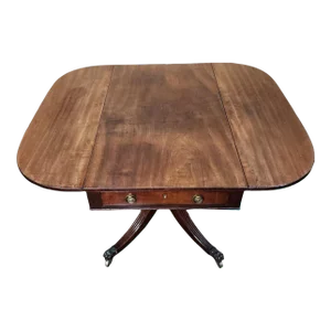 Late 19th Century Victorian Mahogany Pedestal Pembroke Table