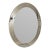 Vintage 1957 Mid-Century Venetian Art Deco Oval Wall Mirror - Frosted & Etched Floral Glass Border, Smooth Wood Backing For Sale