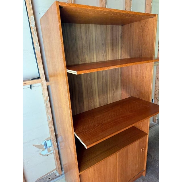 Brown Pair of Mid Century Modern Teak Bookcases Storage Cabinets For Sale - Image 8 of 17
