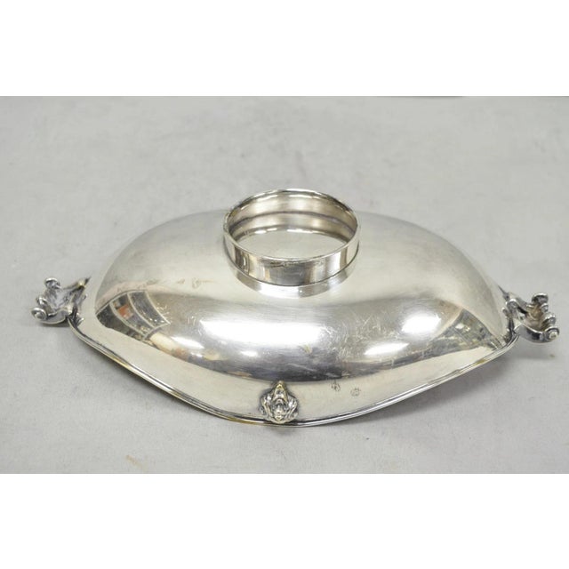 Vintage Regency Style Italian Arg 1000 Silver Plated Compote Fruit Bowl W/ Faces For Sale - Image 16 of 18