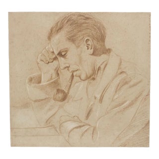 Portrait - Pencil Drawing by Pierre Daboval - Late 20th Century Late 20th Century For Sale