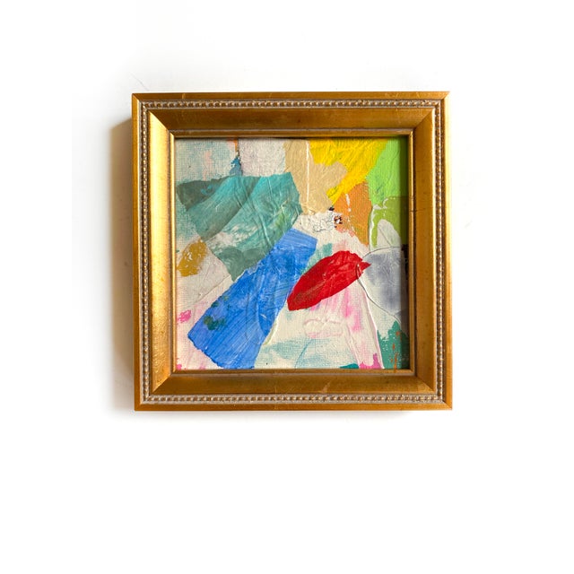 Abstract "Shifting Lenses" Pair of Framed Mini Paintings by Jessalin Beutler For Sale - Image 3 of 5