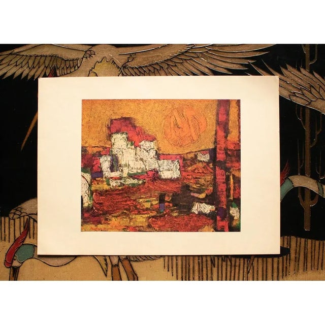 Mid-Century Modern 1953 After Ardon "Sunset Over the Negev", Original Period Israel Photogravure For Sale - Image 3 of 8