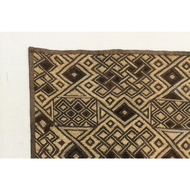 Brown Antique Kuba People Framed Textile For Sale - Image 8 of 10