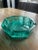 Blenko Green Glass Ashtray – Mid Century Modern Ice Block Textured Geometric Cigar Ashtray For Sale In Nantucket - Image 6 of 7