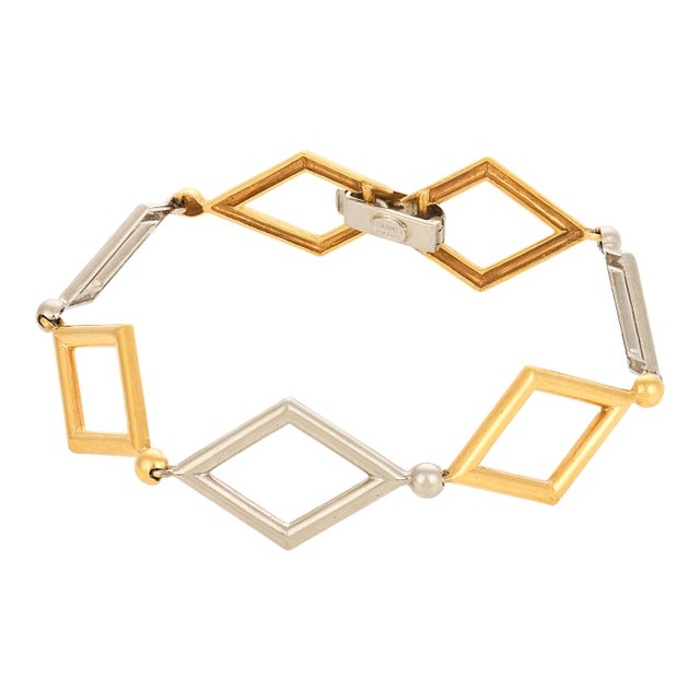 Chaumet French Vintage 18k Yellow and White Gold Bracelet For Sale