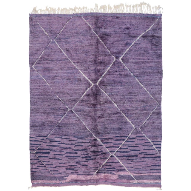 Purple Beni Mrirt Moroccan Rug - 09'02 X 11'08 For Sale - Image 9 of 9